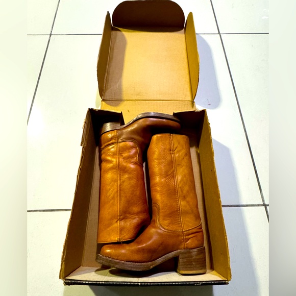 Frye Vintage Campus Leather Boots Women’s 1970 Black Label Handmade Made in USA - Picture 2 of 14